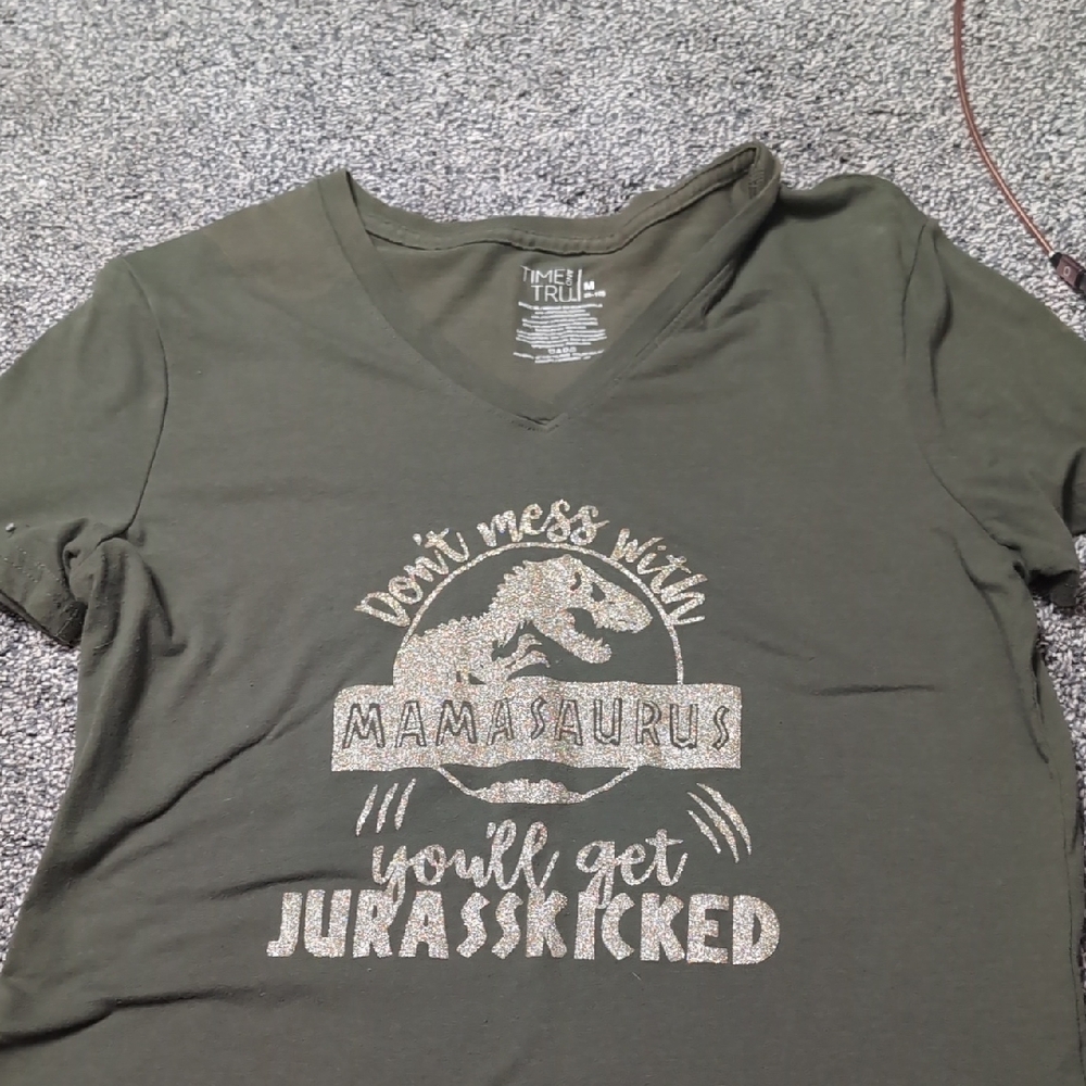 Olive Green Mamasaurus Reptile T-Shirt